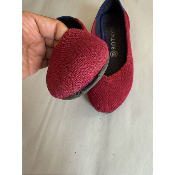 Rothy's The Flat Shoes Round Toe Red  Upper  Womens Size 6.5 - Picture 8 of 11